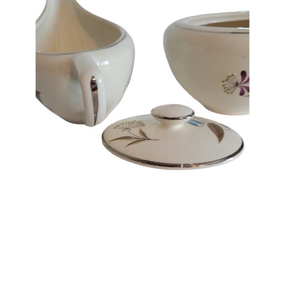 Edwin Knowles Porcelain 'Botany' Creamer and Sugar Set - Picture 3 of 8